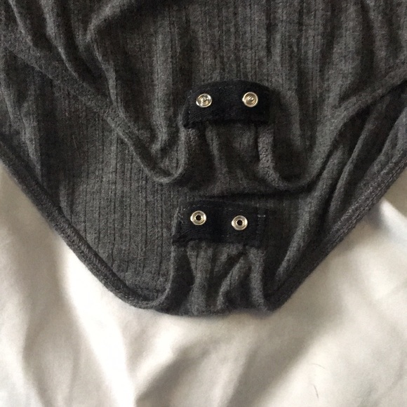 Women’s grey rubbed long-sleeve bodysuit - Picture 4 of 5